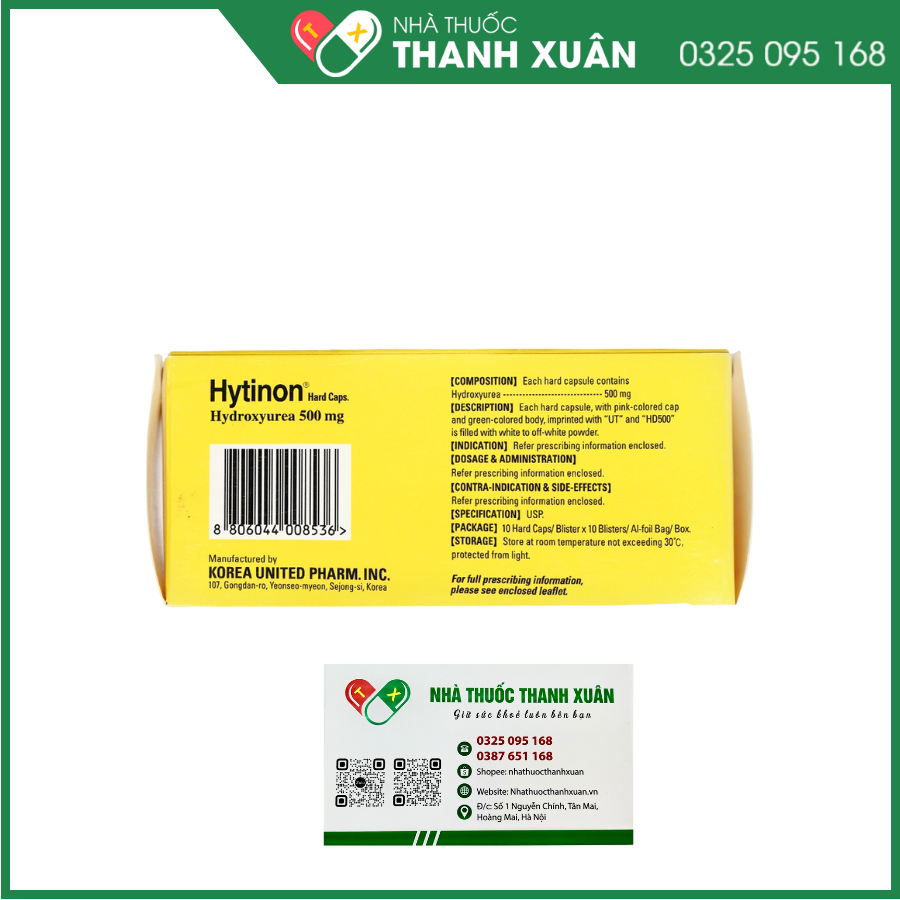 Hytinon 500mg điều trị bệnh bạch cầu mạn tính dòng tủy